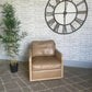 Harley Leather Swivel Accent Chair